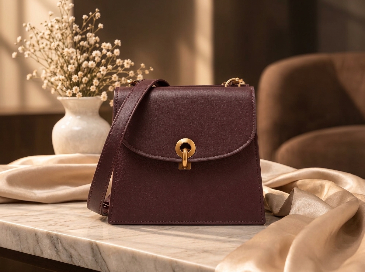The Anora Bordeaux Flap Crossbody — Rich Bordeaux Wine, catalog view 2
