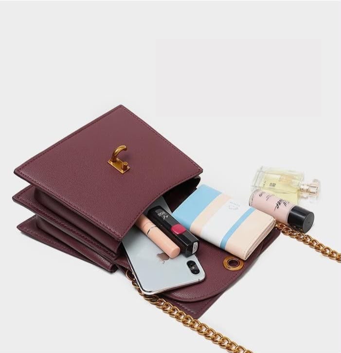 The Anora Bordeaux Flap Crossbody — Rich Bordeaux Wine, catalog view 5