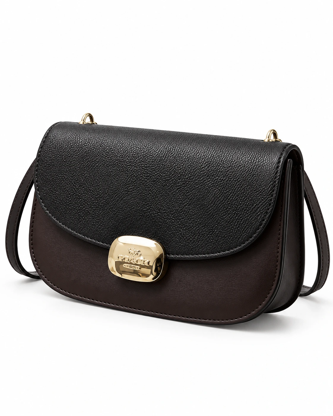 The Anora Espresso Curve Crossbody — Black & Espresso, catalog view 2