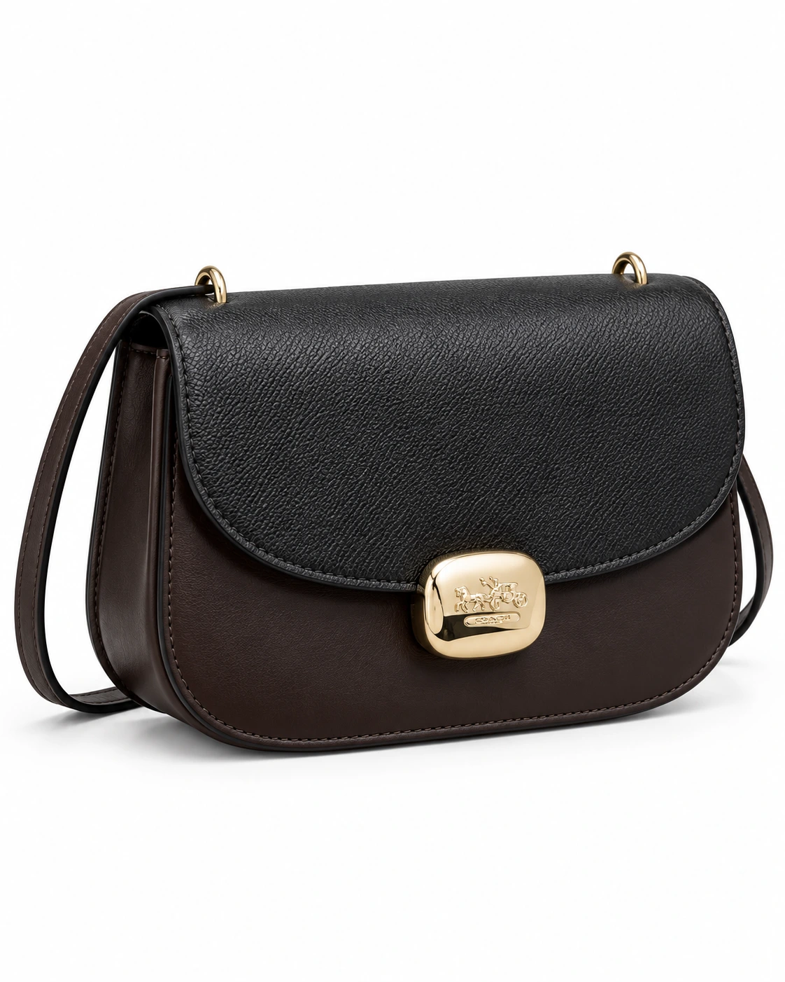 The Anora Espresso Curve Crossbody — Black & Espresso, catalog view 3