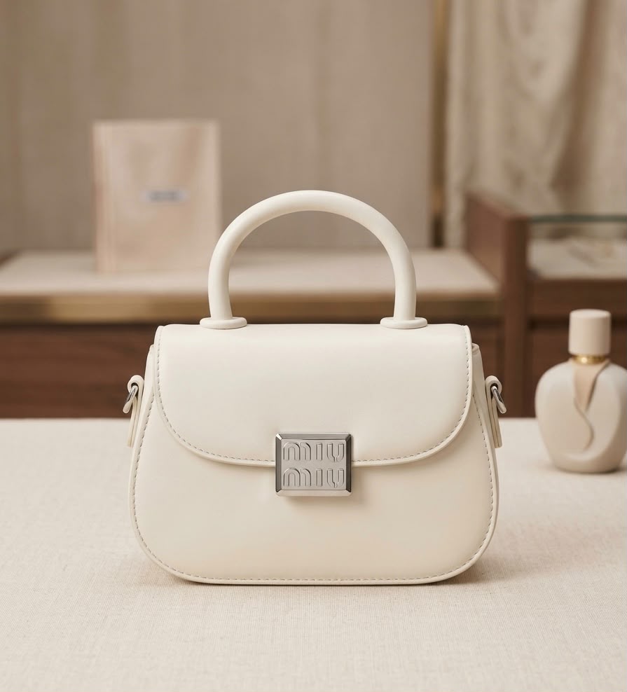 The Anora Petit Ivory Top-Handle Handbag — Alabaster Ivory Cream, catalog view 2