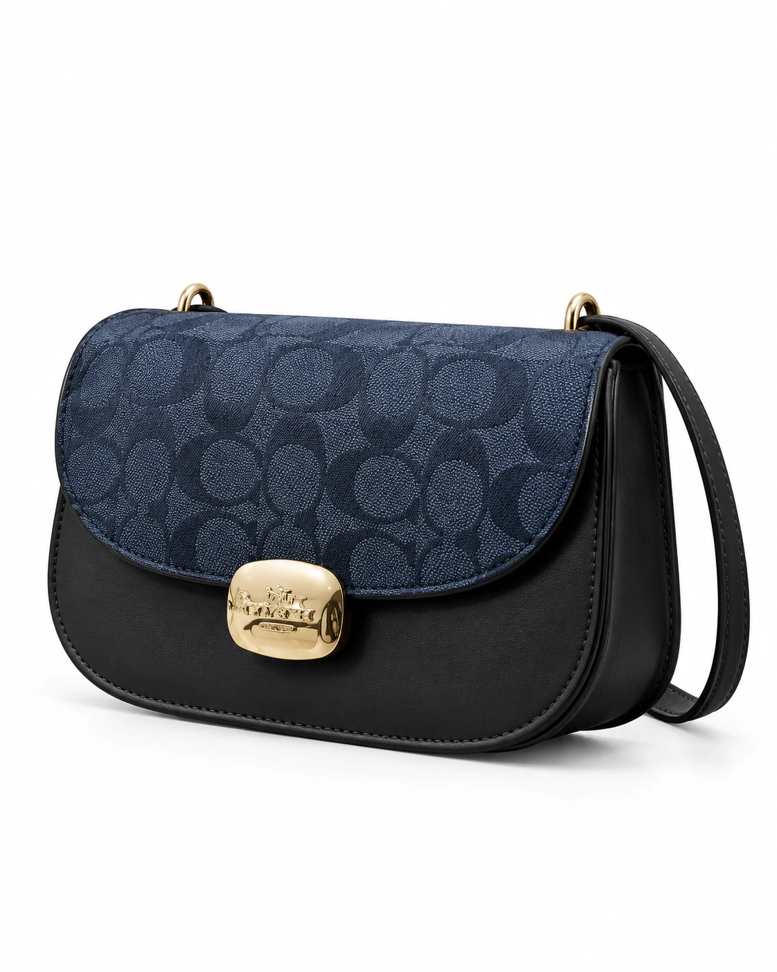 The Anora Navy Signature Crossbody — Navy & Black, catalog view 2