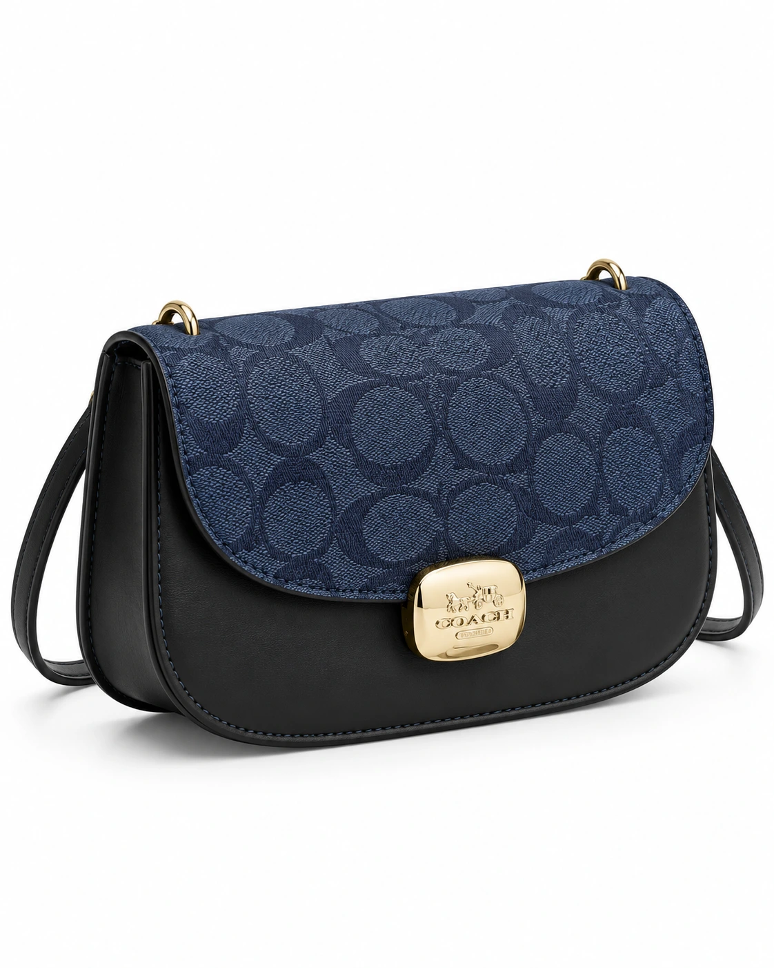 The Anora Navy Signature Crossbody — Navy & Black, catalog view 3