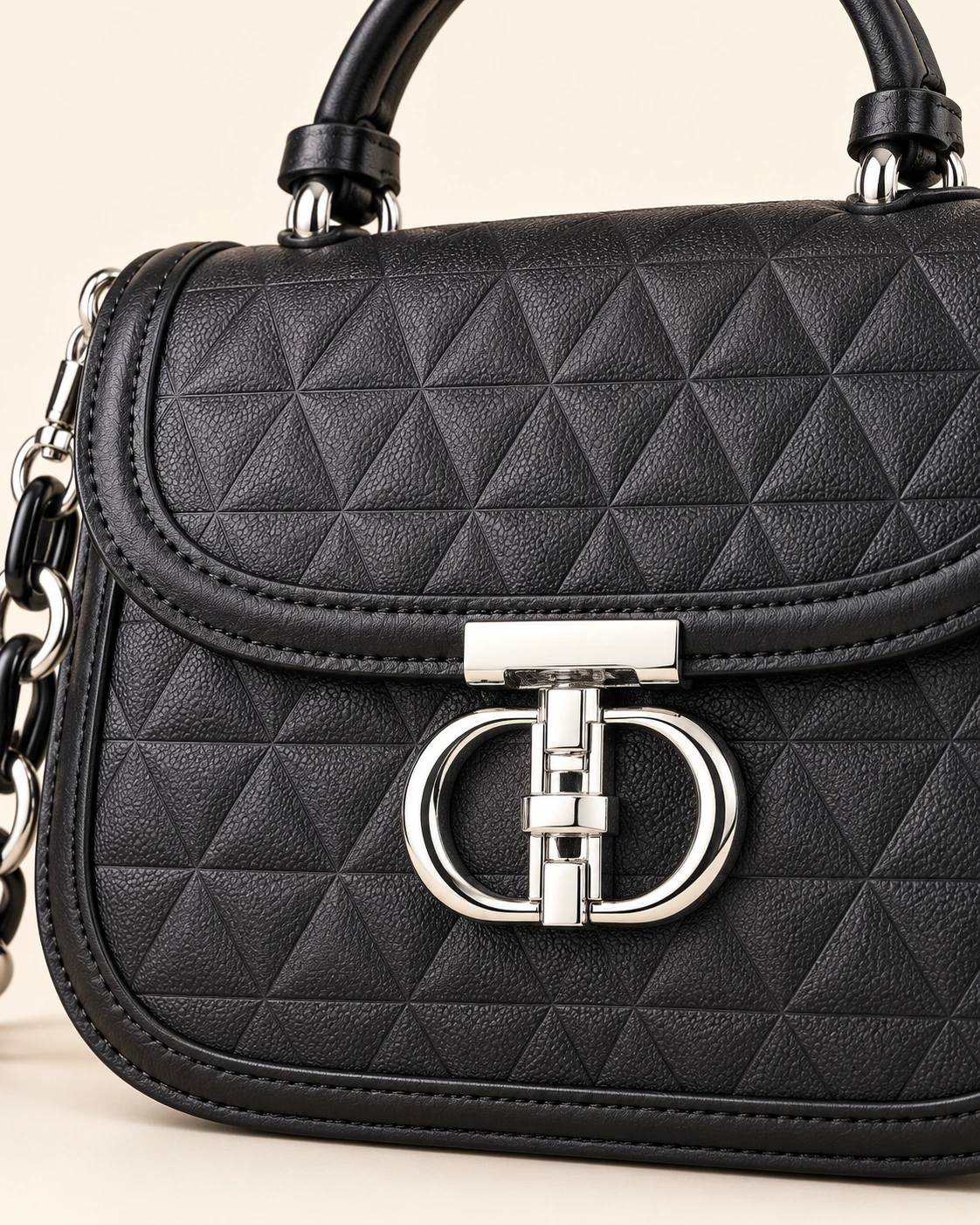 The Anora Noir Geometric Crossbody — Classic Black, catalog view 3