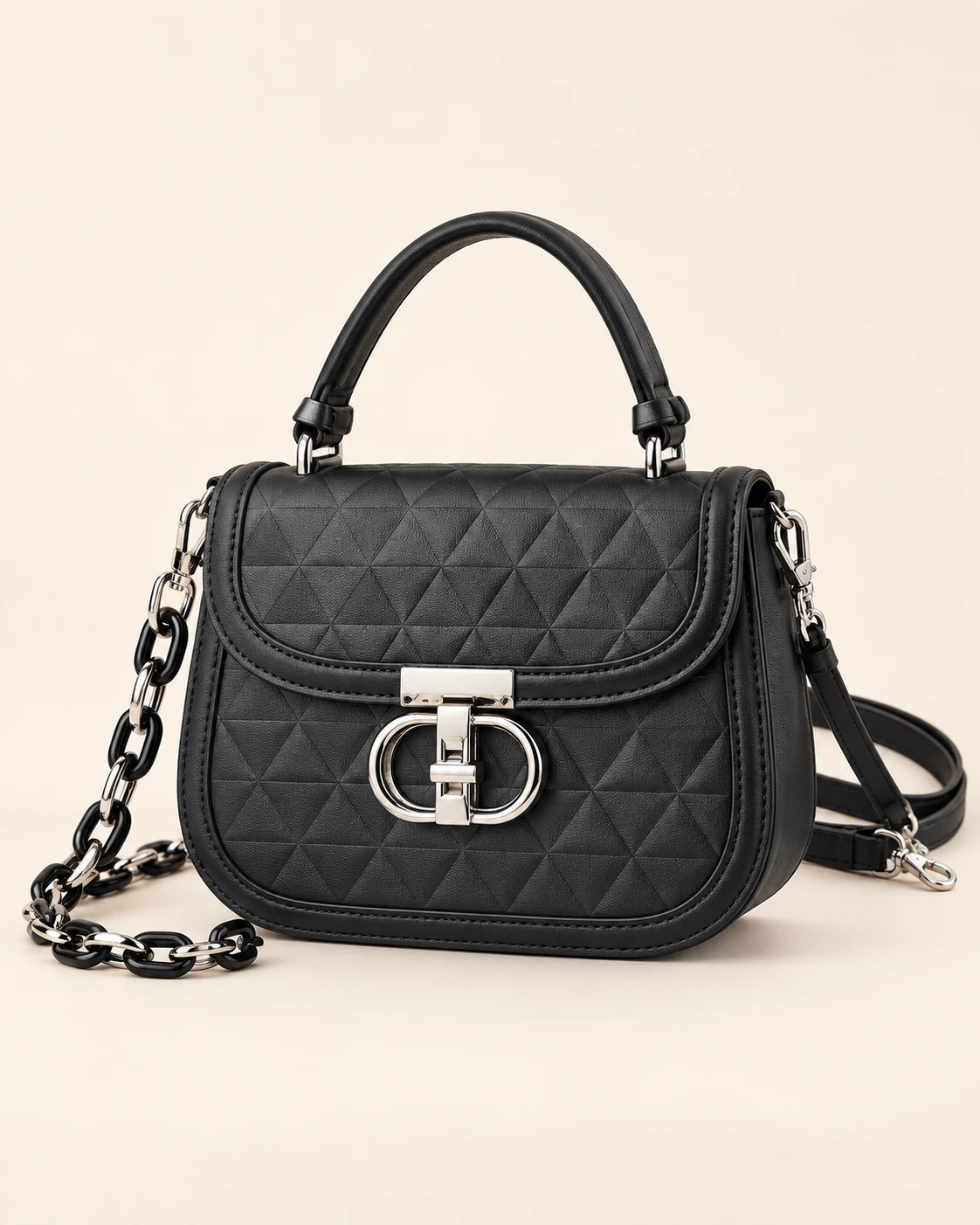The Anora Noir Geometric Crossbody